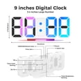 thumbnail image 5 of 3D LED Digital Clock ,9.7", Large Display Table/ Desk Clock with Remote Control 12/24H Temperature (White), 5 of 11