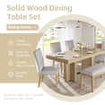 thumbnail image 4 of Harper & Bright Designs Farmhouse Extendable Wood Dining Table Set for 6, Kitchen Table Set with Bench and 4 Upholstered Chairs for Kitchen Dining Room, Natural, 4 of 18