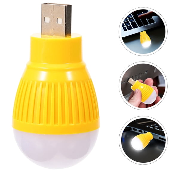 PBPBOX 4Pcs Compact USB LED Night Light Bulbs Portable Warm Yellow Light for Home Use