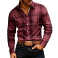 thumbnail image 3 of Atkumj Plaid Long Sleeve Shirts for Men Dressy Casual Turndown Collar Button Down Shirt Casual Formal Business Dress Shirts with Chest Pocket S, 3 of 9