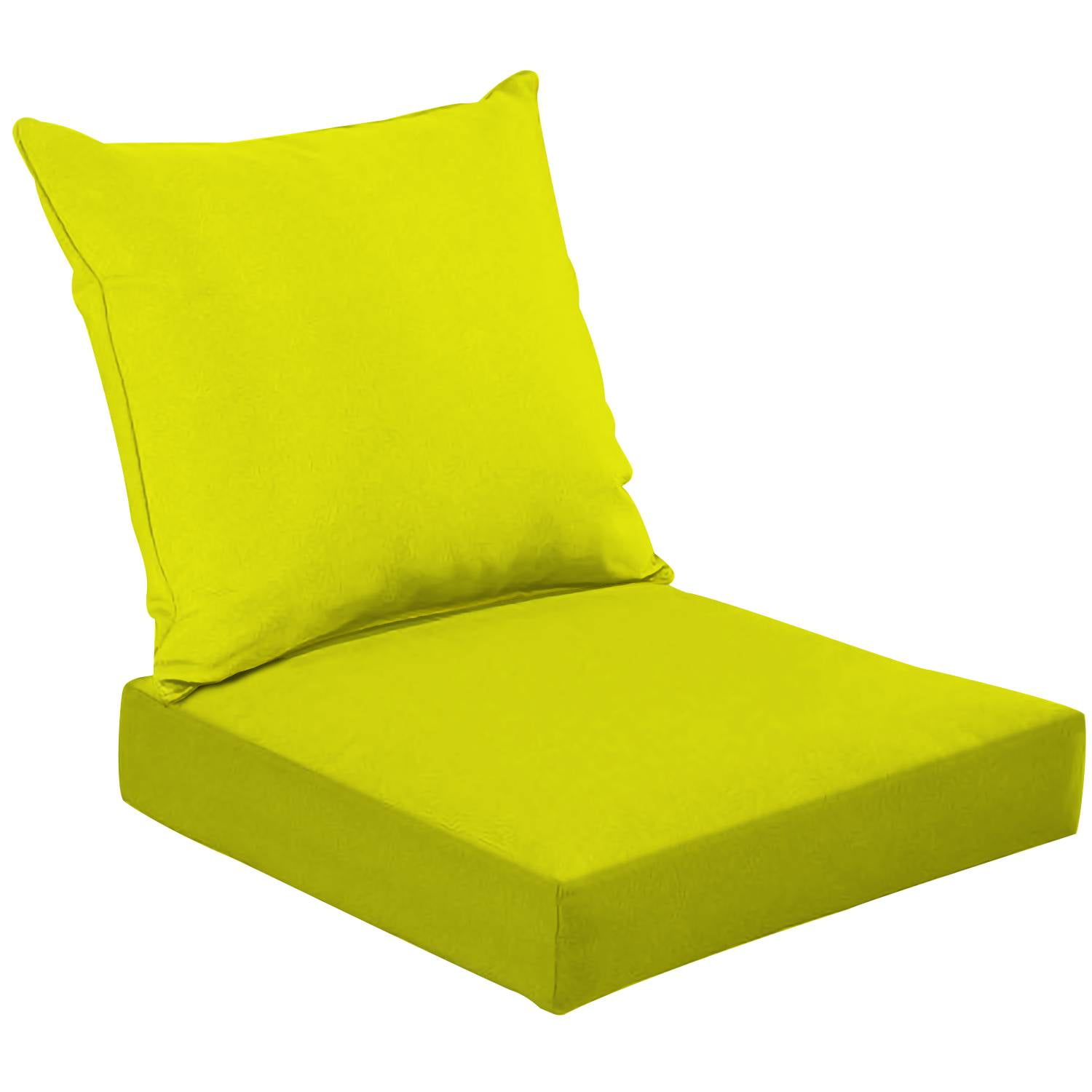 2Piece Deep Seating Cushion Set yellow color image Outdoor Chair Solid