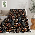 thumbnail image 2 of Manta bohemia, manta floral negra, suave y ligera con diseño floral multicolor de otoño, para sofá cama, decoración del hogar, para todas las estaciones, 2 of 8