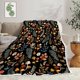 thumbnail image 2 of Manta bohemia, manta floral negra, suave y ligera con diseño floral multicolor de otoño, para sofá cama, decoración del hogar, para todas las estaciones, 2 of 8