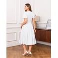 thumbnail image 4 of a.Jesdani Womens Plus Size Dresses Flutter Sleeve A-Line Midi Dress Wedding Guest Dress White L, 4 of 14
