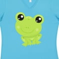 thumbnail image 4 of Inktastic Cute Frog, Little Frog, Baby Frog, Green Frog Women's V-Neck T-Shirt, 4 of 5