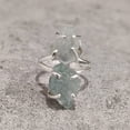 thumbnail image 4 of Natural Aquamarine Ring, Rough Aquamarine Gemstone Ring, March Birthstone, Double Stone, 925 Sterling Silver, Womens Ring, Christmas, Thanksgiving, Handmade, Statement Jewelry, Raw Gemstone Jewelry, 4 of 6