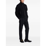 Balmain Black Embroidered Zip Bomber Jacket (Men's)