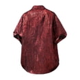 thumbnail image 4 of Yaoyar Men's Sparkle Sequins Shirts Disco Nightclub Shirt Short Sleeve Button Down Metallic Shirt Party Tops, 4 of 7