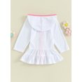 thumbnail image 4 of Jxzom Kids Little Girl Swim Cover Up Dress Toddler Zip-Up Hoodie Beach Pool Bathing Suit Robe Terry Swimsuit Coverup, 4 of 8