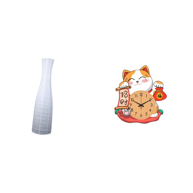 Pantalla minimalista de papel para lámpara de pie y reloj de pared con forma de gato. Funda protectora silenciosa sin para colgar en la sala de