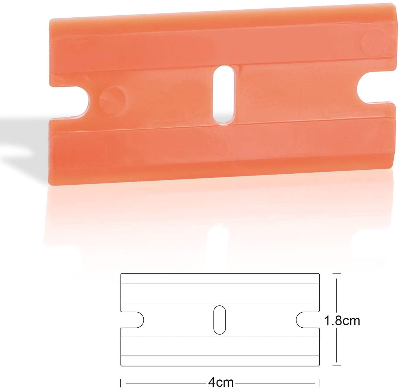 Exanko 3PCS Plastic Razor Blade Scrapers & 100 PCS 1.5 Inch Double Plastic Razor Blades for Auto Window Tint Vinyl Tool 