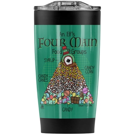 

Elf Movie Food Pyramid Stainless Steel Tumbler 20 oz Coffee Travel Mug/Cup Vacuum Insulated & Double Wall with Leakproof Sliding Lid | Great for Hot Drinks and Cold Beverages