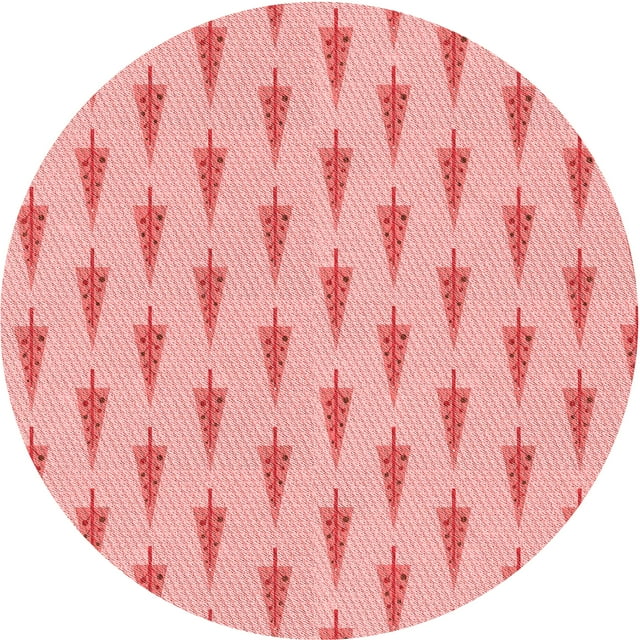 Ahgly Company Tapis Rond Lavable en Machine Intérieur Transitionnel Rose, 8 Pieds Rond