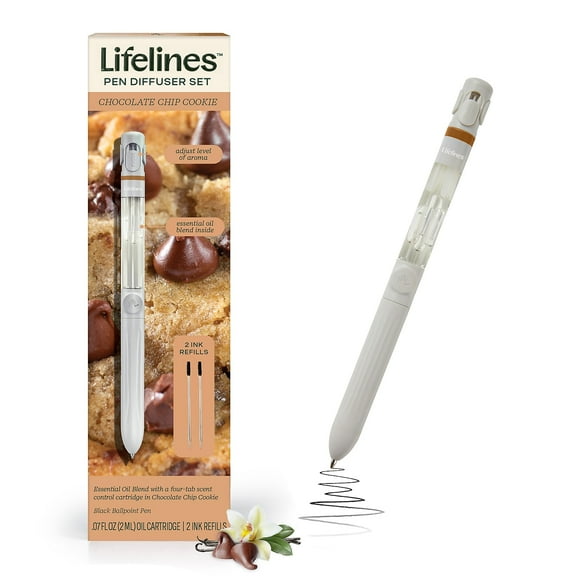 Lifelines LL123126 Essential Oil Blends Pen Diffuser, Chocolate Chip Cookie Scent, White