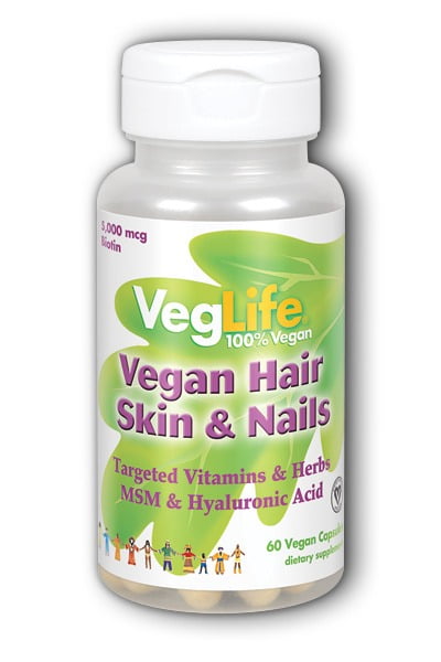 Vegan Hair,Skin & Nails VegLife 60 VCaps - Walmart.com