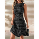 thumbnail image 5 of Vestidos Casuales para Mujer 2025, Minivestidos A Rayas Sin Mangas, Cintura Alta, Corte A. Negro S, 5 of 10