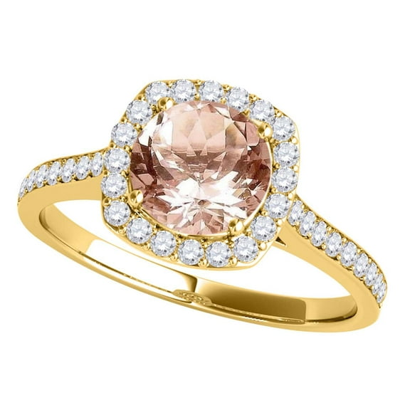 MauliJewels Rings for Women 1.20 Carat Diamond And Moragnite Ring 4-prong 14k Yellow Gold Gemstone Wedding Jewelry Collection