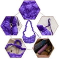 thumbnail image 3 of Puffer Tote Bag for Women Puffer Bag Lightweight Padding Shoulder Bag puffer hobo handbag 2023 cloud pleated quilted bag - purple, 3 of 5