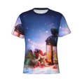 thumbnail image 3 of Naloa Lantern On Snow With Christmas Men's T-Shirt Sport T-shirt Men's Basic Tee Casual Men's Shirt, Round Neck, Short Sleeves - Small, 3 of 5