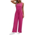 thumbnail image 3 of UVN Jumpsuits for women Summer Casual Romper Sleeveless Wide Leg Long Pants Outfits Dressy Woman Clothes, 3 of 8
