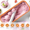 thumbnail image 3 of Ice Cream Containers - - Reusable Freezer Storage for Homemade Ice Cream Tub for Sorbet, Frozen Yogurt - Flexible Silicone Lids, Stackable （1pc), 3 of 5