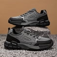 thumbnail image 5 of Men's Heavy-Duty Outdoor Work Boots-like Hiking Shoes  for,, Camping (Grey/Black) - Spring/Autumn/Fall Seasonal - Low-Top All-Terrain Traction, Durable  & Rubber Sole, Lace-Up Trekking Sneakers, 5 of 9