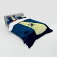 thumbnail image 3 of Ambesonne Cartoon Bedding Set 3 Pcs, Alien Abduction Space, Twin, Blue and Yellow, 3 of 3