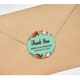 thumbnail image 2 of Darling Souvenir Round 45 Pcs Floral Border Thank You Stickers Personalized Bride Groom Names And Date Envelope Seals-Mint, 2 of 3