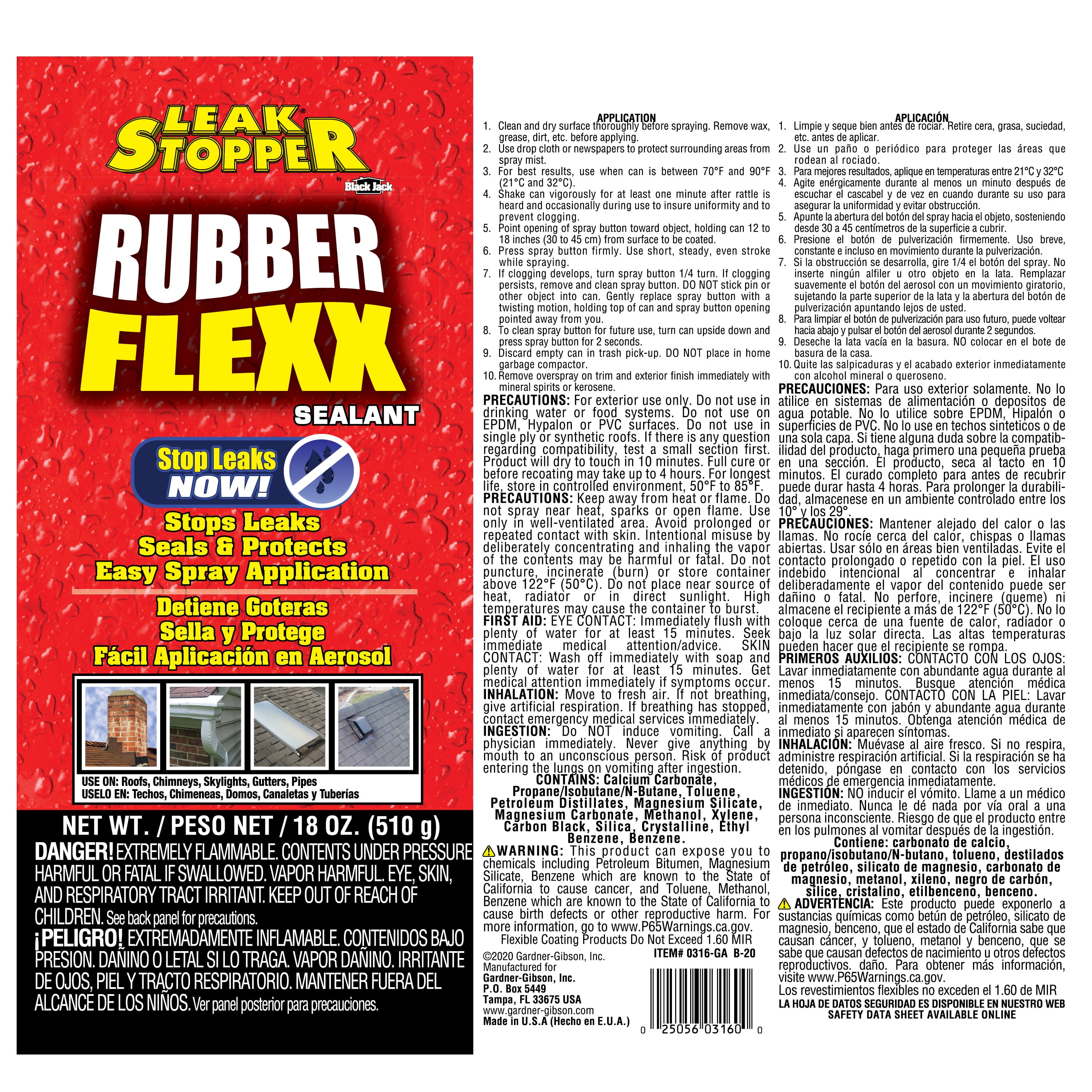 Leak Stopper® Rubber Flexx Liquid Rubber Coating (White) – Black