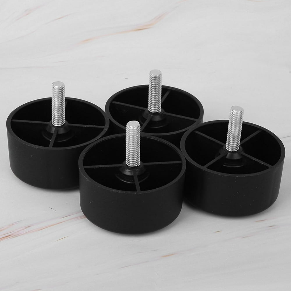 Mavis Laven 4Pcs Round Sofa Legs Black M8 Screw Height Feet Pad Furniture Accessories