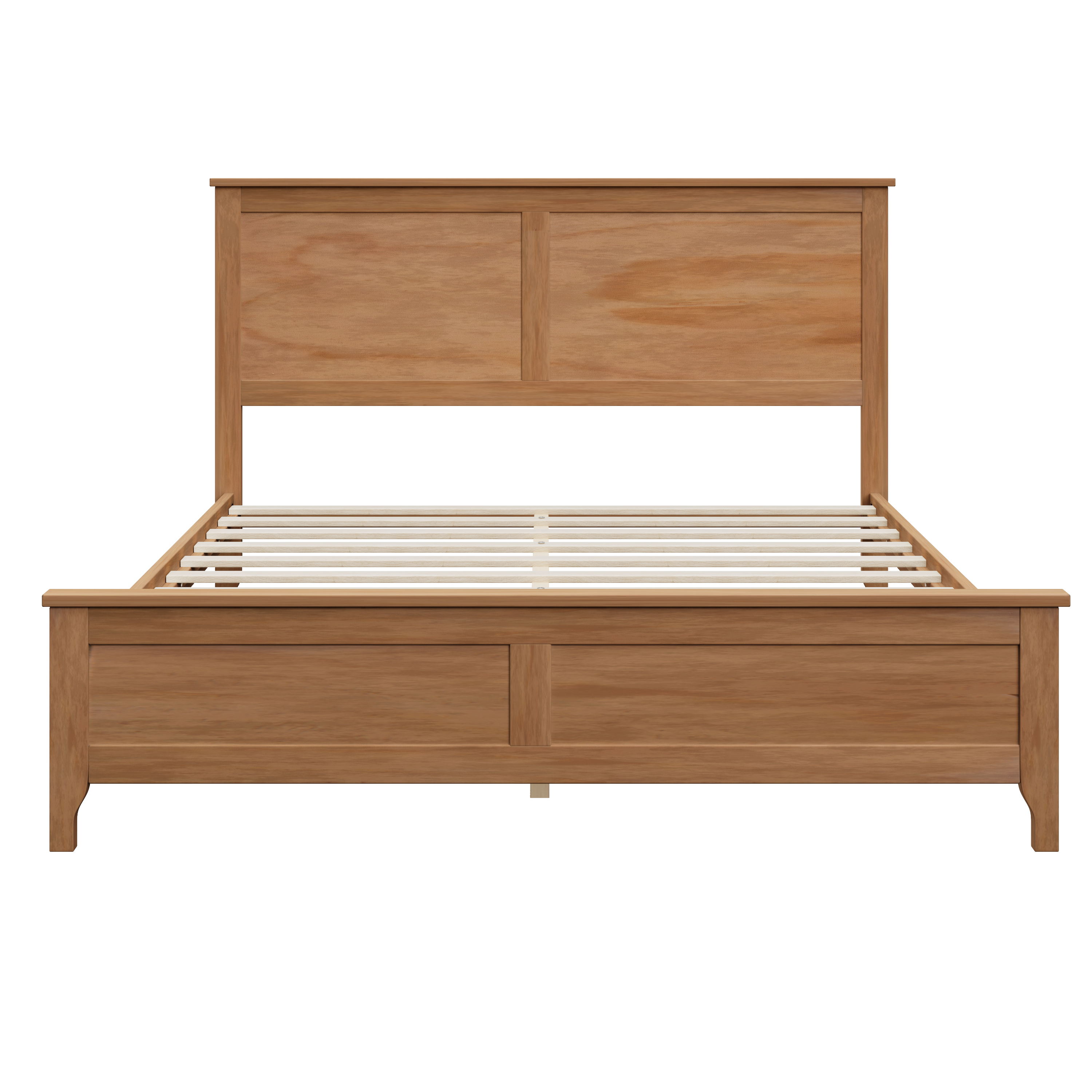Euroco Wood Queen Size Platform Bed, Wood Color
