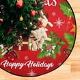 thumbnail image 5 of Coolnut Christmas Snowman Christmas Tree Mat Round Christmas Tree Stand Mat Decoration for Holiday Party Home Christmas Day Ornaments Floor Door, 28.3", 5 of 6
