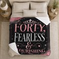 thumbnail image 5 of 40Th Birthday Celebration Crown Typography, Cozy Friendship Quote Scene, Warm Flannel Blanket for Living Room and Reading Nook, Art Lovers Appreciation Gift, Artistic Home Decor, 5 of 9