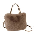 thumbnail image 1 of Bolso de mano de felpa para mujer, bolso de hombro, lindo, suave, con correa para el hombro, bolso peludo, 1 of 9