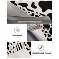 thumbnail image 5 of Black and White Hallway Runner Rug 2x6ft, Farmhouse Cow Black White Washable Woven Living Room Bedroom Kitchen Bathrom Carpet with Tassels, Non-Shedding Indoor Outdoor Throw Door Mat for Entryway, 5 of 5