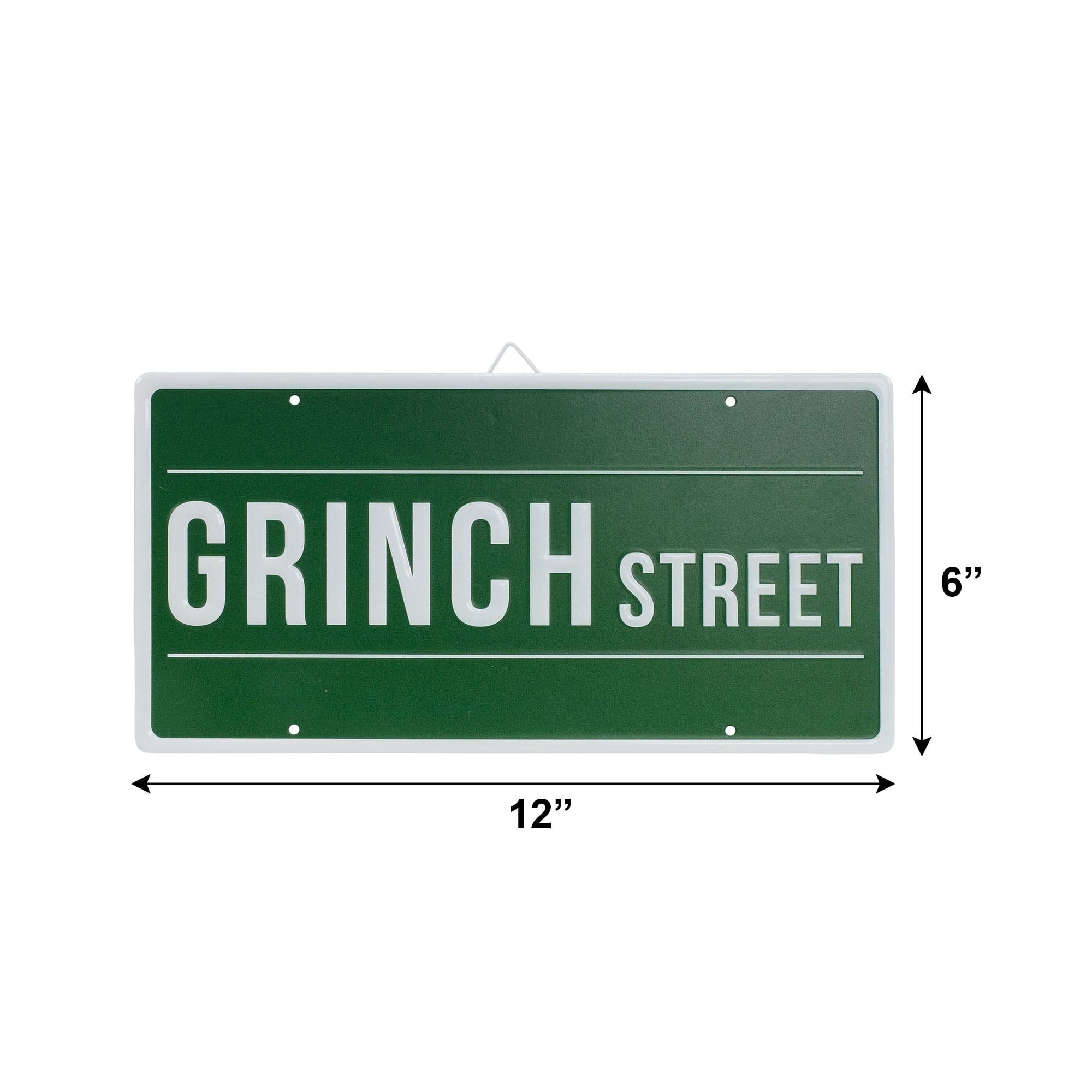 Grinch 12 x 6 Inch Metal License Plate Sign — Holiday Accent for Grinch Street Fans