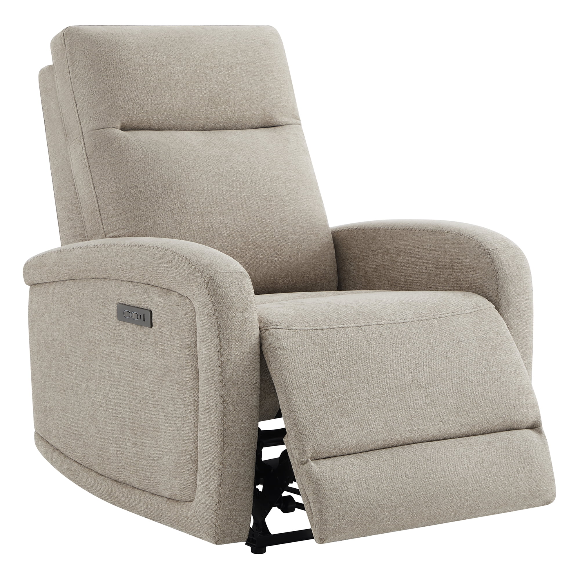 Spruce & Spring Zero Wall Hugger Power Recliner for Compact Spaces, Khaki-Fabric