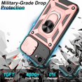 thumbnail image 4 of for iPhone SE 2020/2022,iPhone 7/8 Case with HD Screen Protector, Heavy Duty Shockproof with Metal Kickstand [Military Grade] Protective Case for iPhone SE 2020/2022/8/7, Rose Gold, 4 of 14