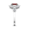 thumbnail image 4 of SuperJeweler 1 1/2 Carat Oval Shape Garnet and Halo Diamond Ring In Sterling Silver For Women, 4 of 6