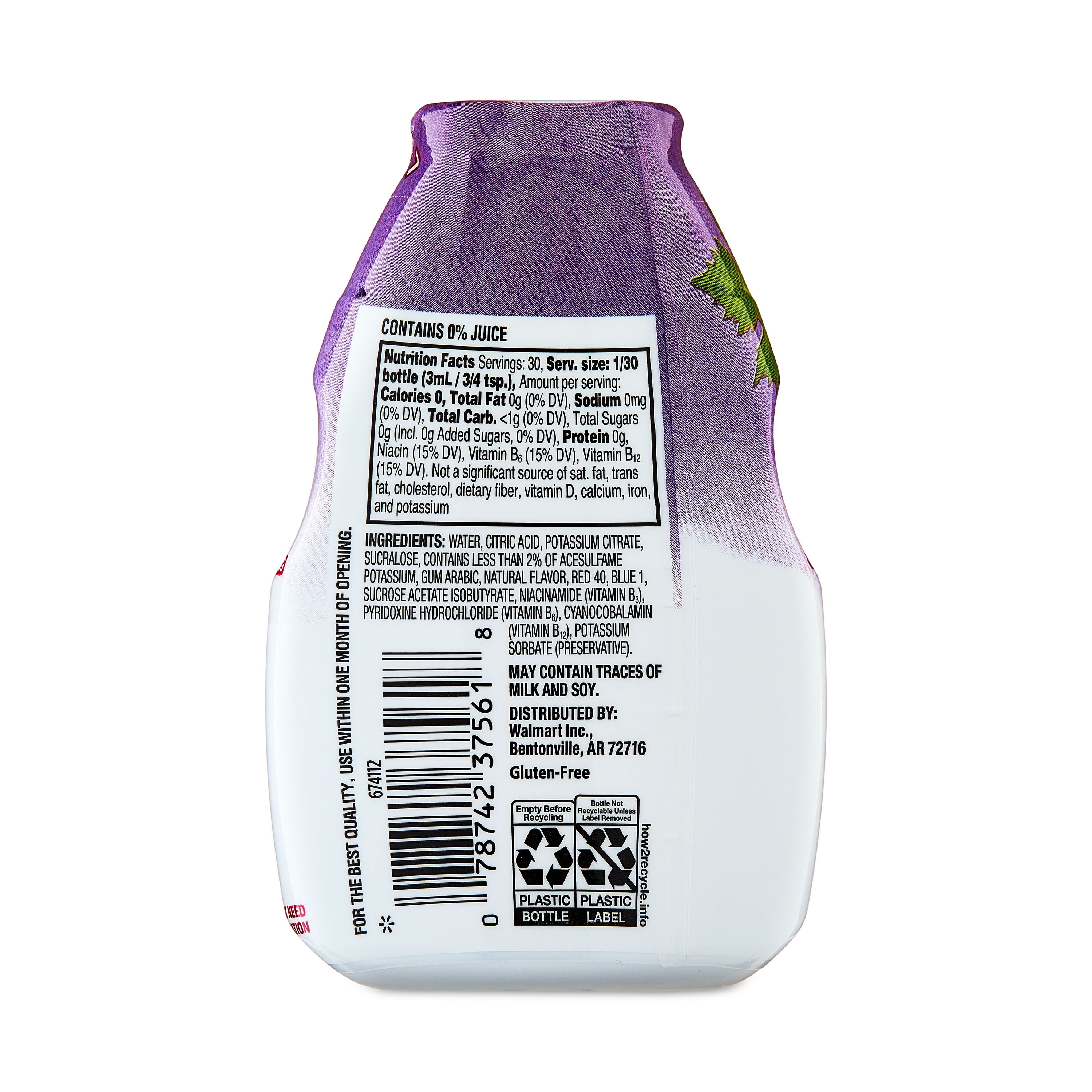 Great Value Drink Enhancer, Grape, 3.11 fl oz