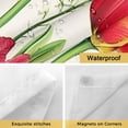 thumbnail image 4 of Spring Daisy Tulips No Hooks Shower Curtain with Snap-in Liner Butterfly Flower Shower Curtains for Bathroom, Waterproof, Easy Install, Washable 36"x72", 4 of 9