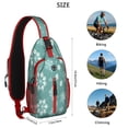 thumbnail image 5 of Sling Backpack,Turquoise Christmas Snowflake Pattern Crossbody Bag with Water Bottle Holder,Waterproof Sling Bag for Men/Women with Chest Phone Holder for Hiking,Travel, 5 of 6