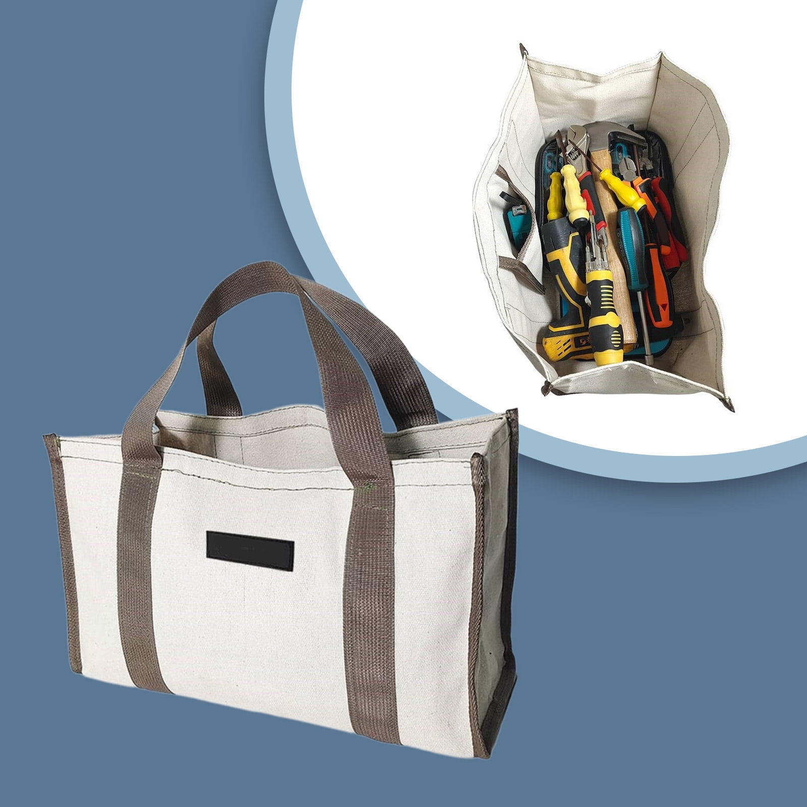 Tool Storage Solution Canvas Storage Bag, Wide Mouth and High Durability Tool Holder, Perfect for Carpenter,Technicians
