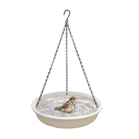 Durable Hanging Bird Bath and Feeder Tray with Chain for Yard and Patio Use