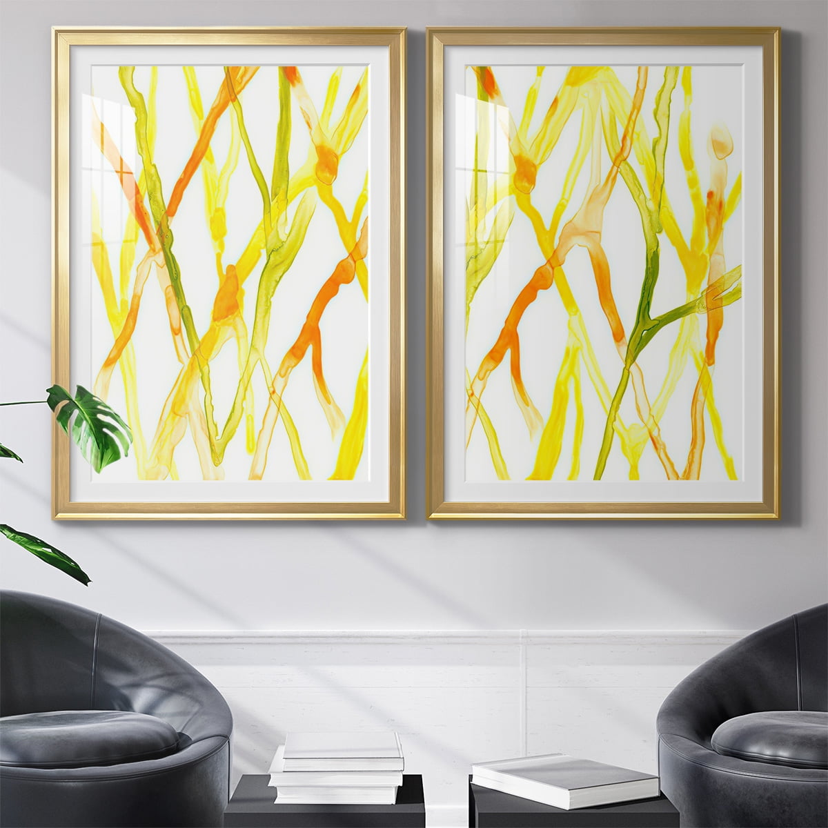 Wexford Home Runnel III Premium Framed Print, 26.5" x 36.5" - Ready to Hang, Gold (Set of 2)