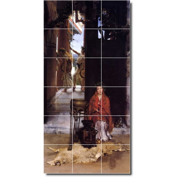 Ceramic Tile Mural-Lawrence Alma-Tadema Historical Custom Tile Mural 22. 24" w x 48" h using (18) 8 x 8 ceramic tiles