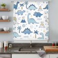 thumbnail image 5 of Blue Dinosaur Sheer Curtains 63 Inches Long, Stars Palm Trees Mountain Modern Art Light Filering Curtains, Breathable Simi Curtain Privacy Drapes for Living Room Bedroom Lightweight Window Treatment, 5 of 9