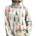 thumbnail image 2 of WXLWZYWL Plus Size Turtleneck Sweater for Women Long Sleeved Top Loose Fitting Sweater Christmas, 2 of 5