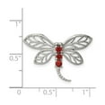 thumbnail image 3 of Sterling Silver Dragonfly Brooch for Women with Openwork Wings and Red Gemstone Accents, Nature Inspired Spiritual Insect Pin, Symbol of Transformation and New Beginnings, 3 of 6