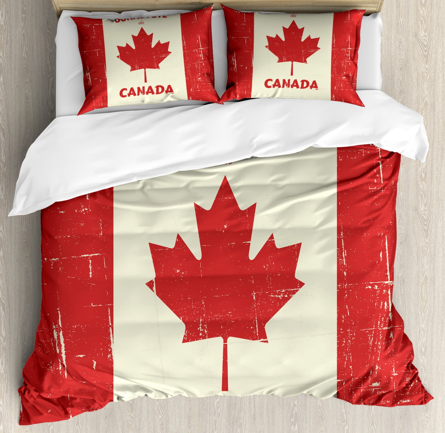 Canada King Size Duvet Cover Set Happy Canada Day Concept Bonne